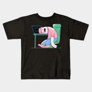 Man sleeping on Desk Kids T-Shirt